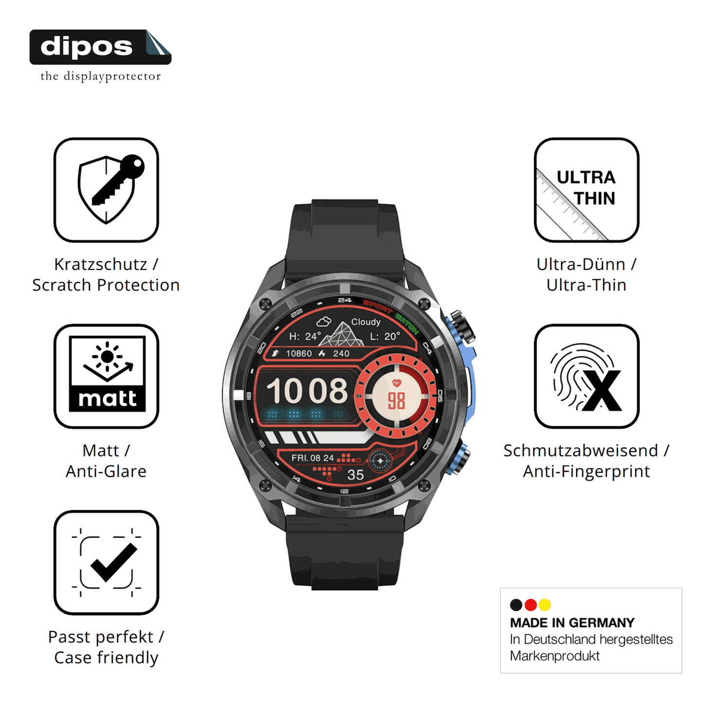 Displayschutz hergestellt in Deutschland, h�chste Qualit�t made in Germany