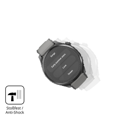 Schutz gegen Kratzer auf dem Duoripe 1.43 Zoll Smartwatch Glas durch Schlüssel, Stöße gegen die Tischkante oder Stürze