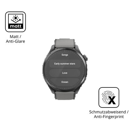 9H Hartbeschichtete, flexible Folie passend zugeschnitten für Duoripe 1.43 Zoll Smartwatch