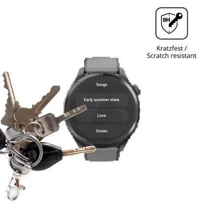 dipos Displayschutz für Duoripe 1.43 Zoll Smartwatch, transparente Oberfläche, perfekte Passform auch für die Rundungen