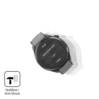 Schutz gegen Kratzer auf dem Duoripe 1.43 Zoll Smartwatch Glas durch Schlüssel, Stöße gegen die Tischkante oder Stürze