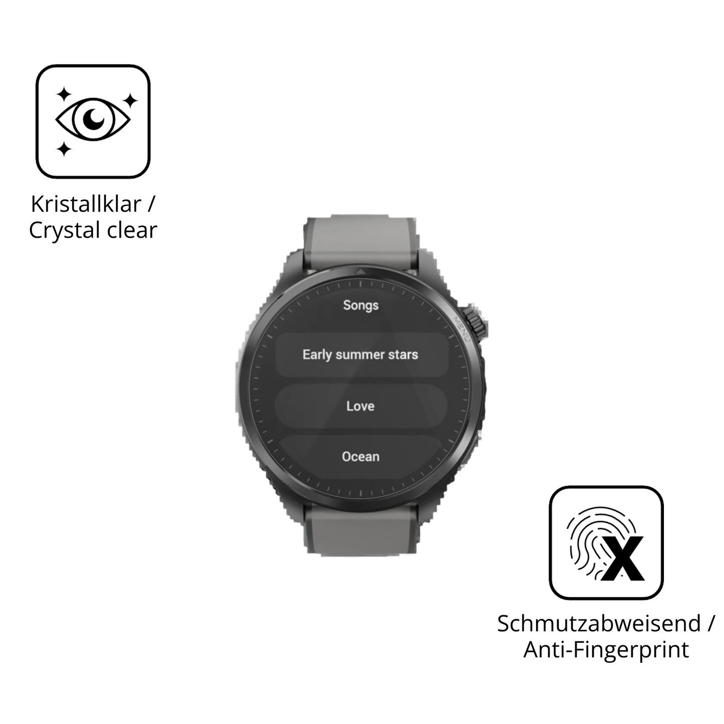 Flexible TPU-Folie passend zugeschnitten für Duoripe 1.43 Zoll Smartwatch, vollständige Abdeckung