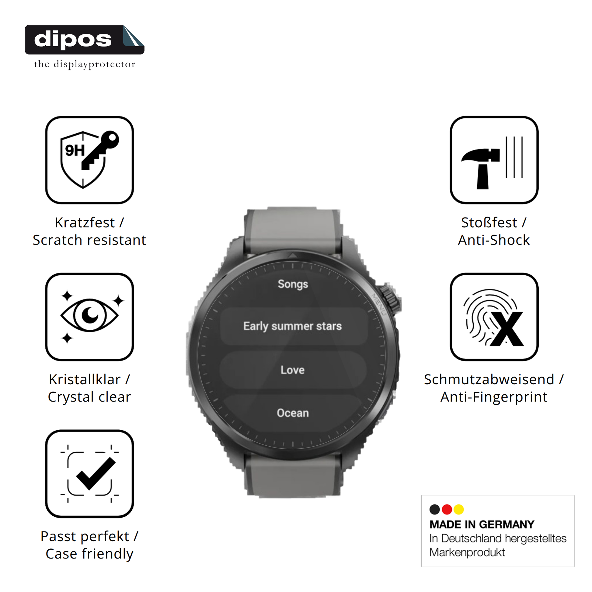 Displayschutz hergestellt in Deutschland, höchste Qualität made in Germany