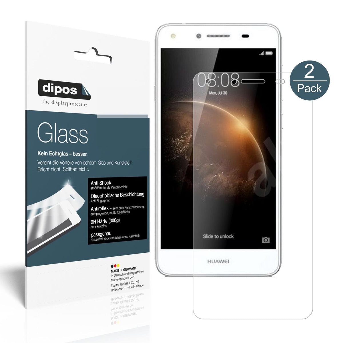 1x 9H Schutzfolie matt für Huawei Y6 II Compact Panzerfolie