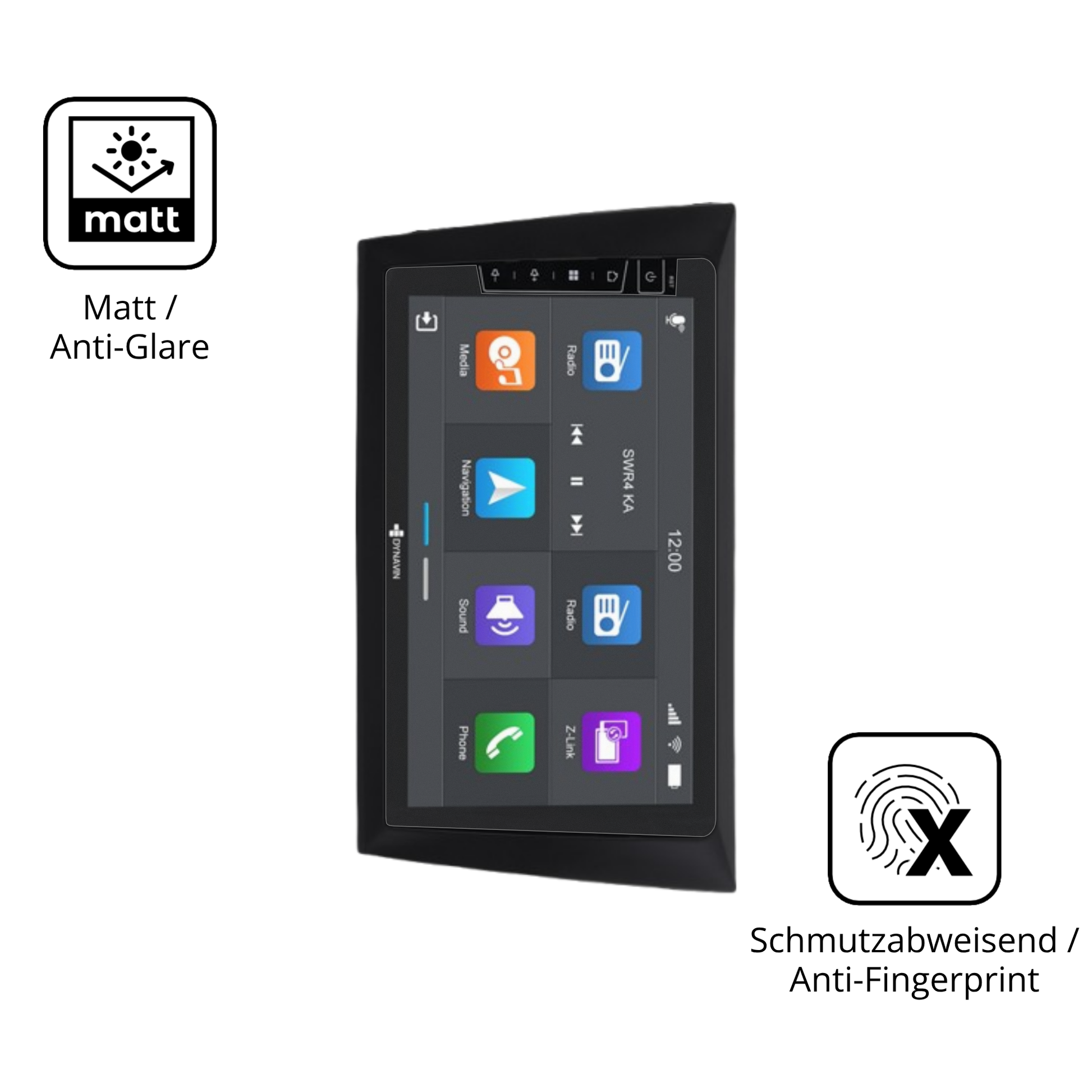 9H Hartbeschichtete, flexible Folie passend zugeschnitten für Dynavin D8-DF31 9 Zoll