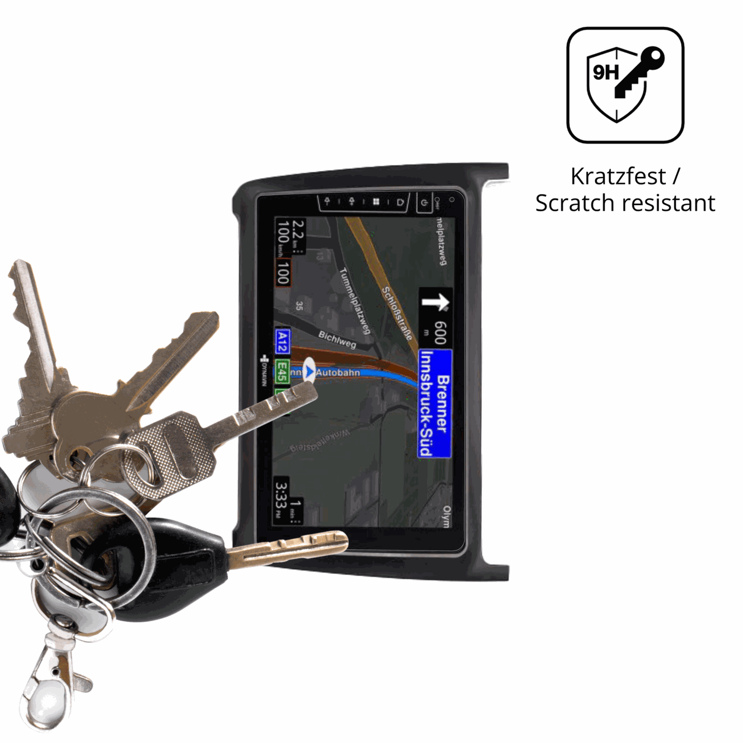 dipos Displayschutz für Dynavin D9-69H Premium Flex 9 Zoll, transparente Oberfläche, perfekte Passform auch für die Rundungen