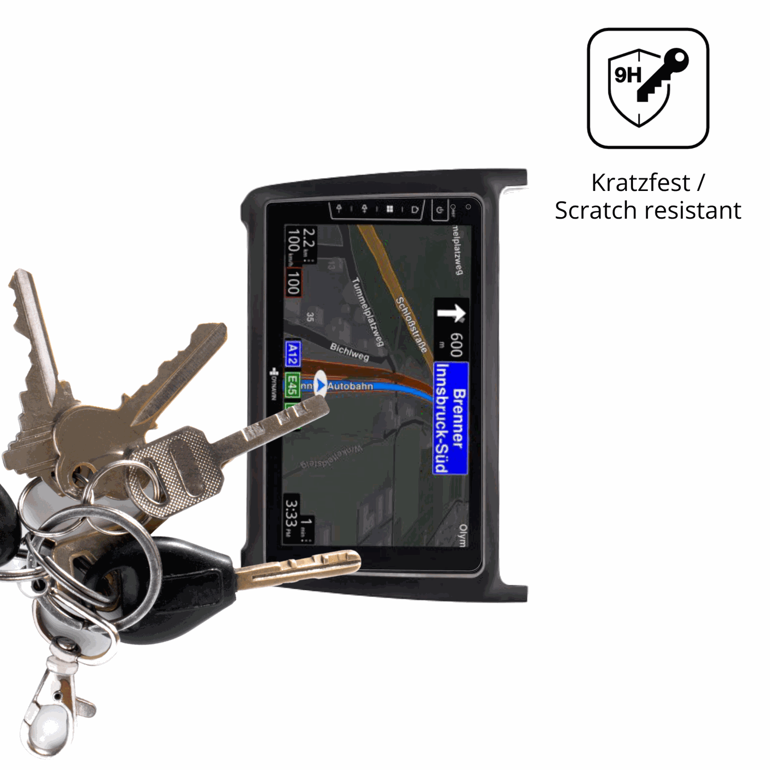 dipos Displayschutz für Dynavin D9-69H Premium Flex 9 Zoll, transparente Oberfläche, perfekte Passform auch für die Rundungen