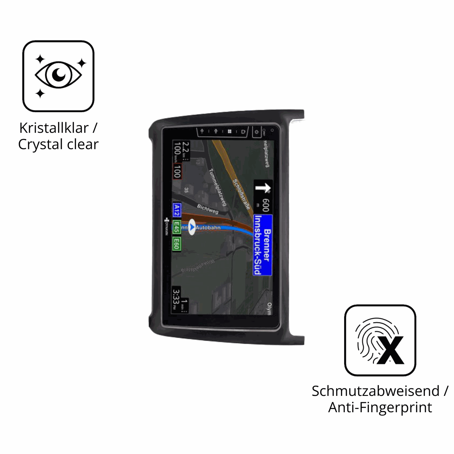 Flexible TPU-Folie passend zugeschnitten für Dynavin D9-69H Premium Flex 9 Zoll, vollständige Abdeckung