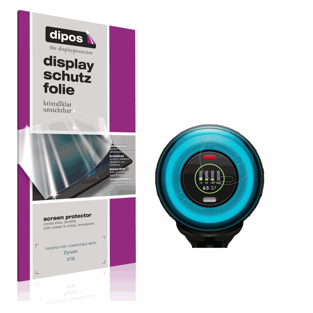 2x Schutzfolie klar für Dyson V16 Display-Schutzfolie