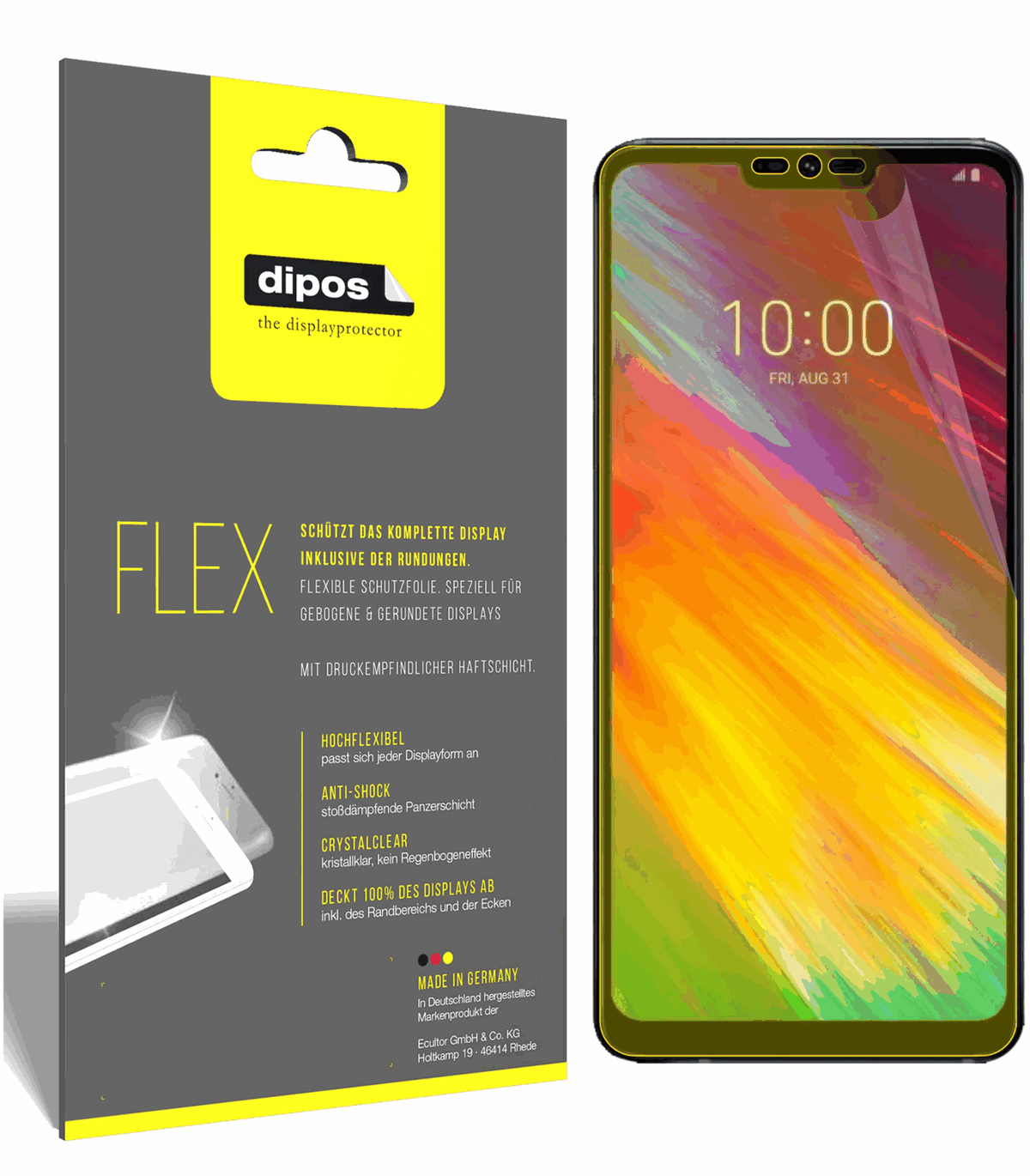 3x 3D Full Cover Schutzfolie für LG G7 Fit