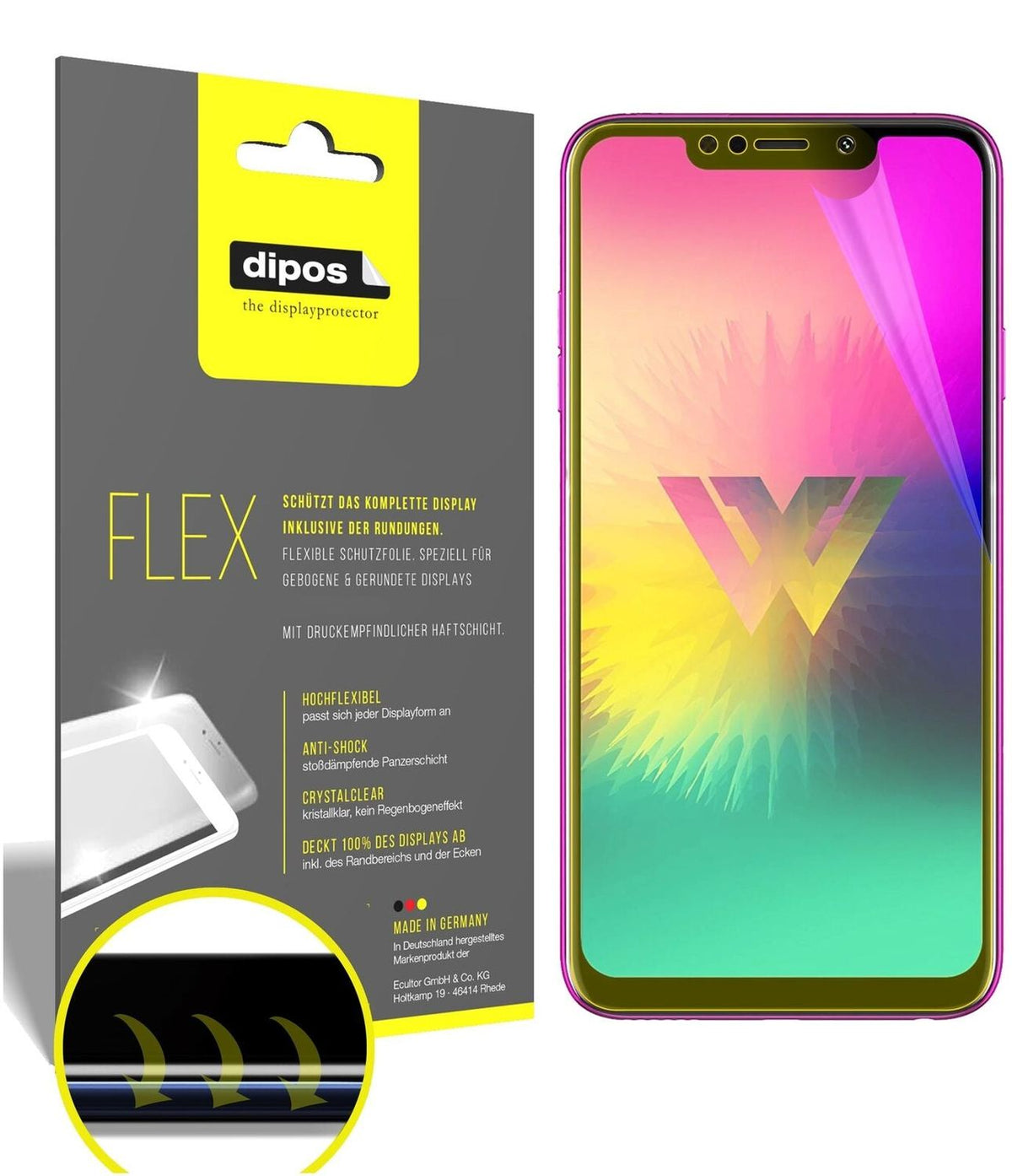 2x 3D Full Cover Schutzfolie für LG W10