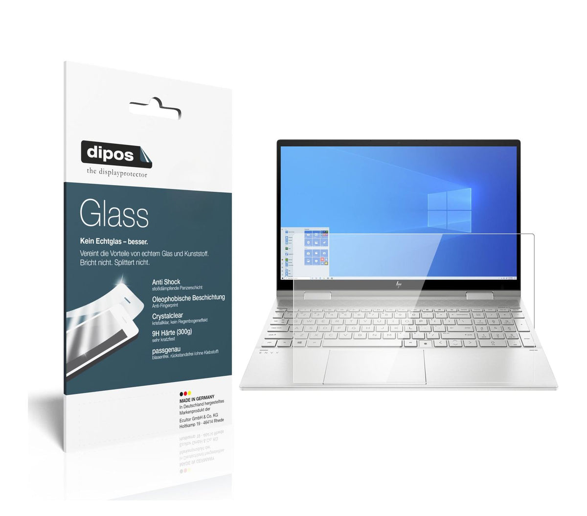 1x 9H Schutzfolie für HP Envy x360 15 ed0768ng Panzerfolie
