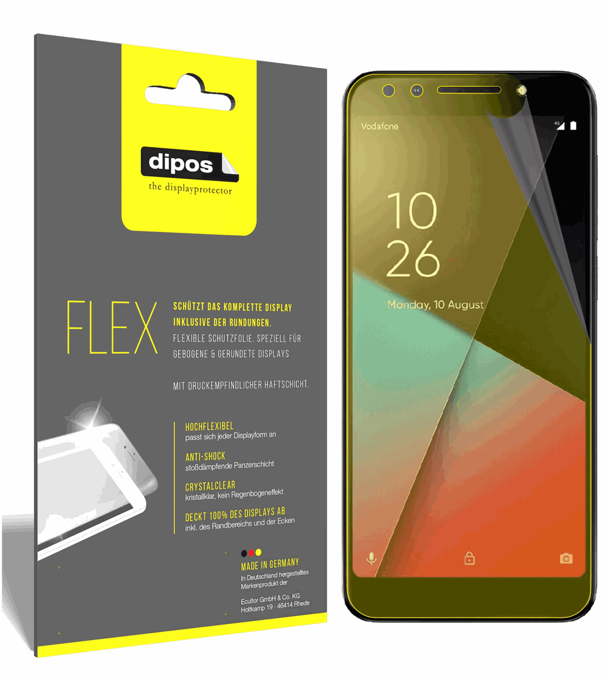 3x 3D Full Cover Schutzfolie für Vodafone Smart N9 Lite