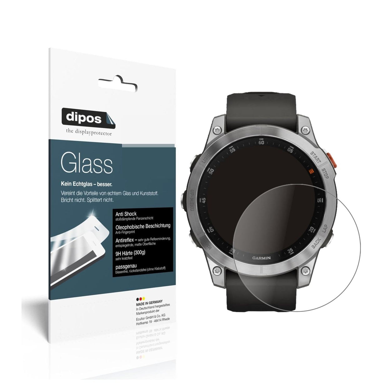 1x 9H Schutzfolie matt für Garmin Epix Gen 2 Panzerfolie
