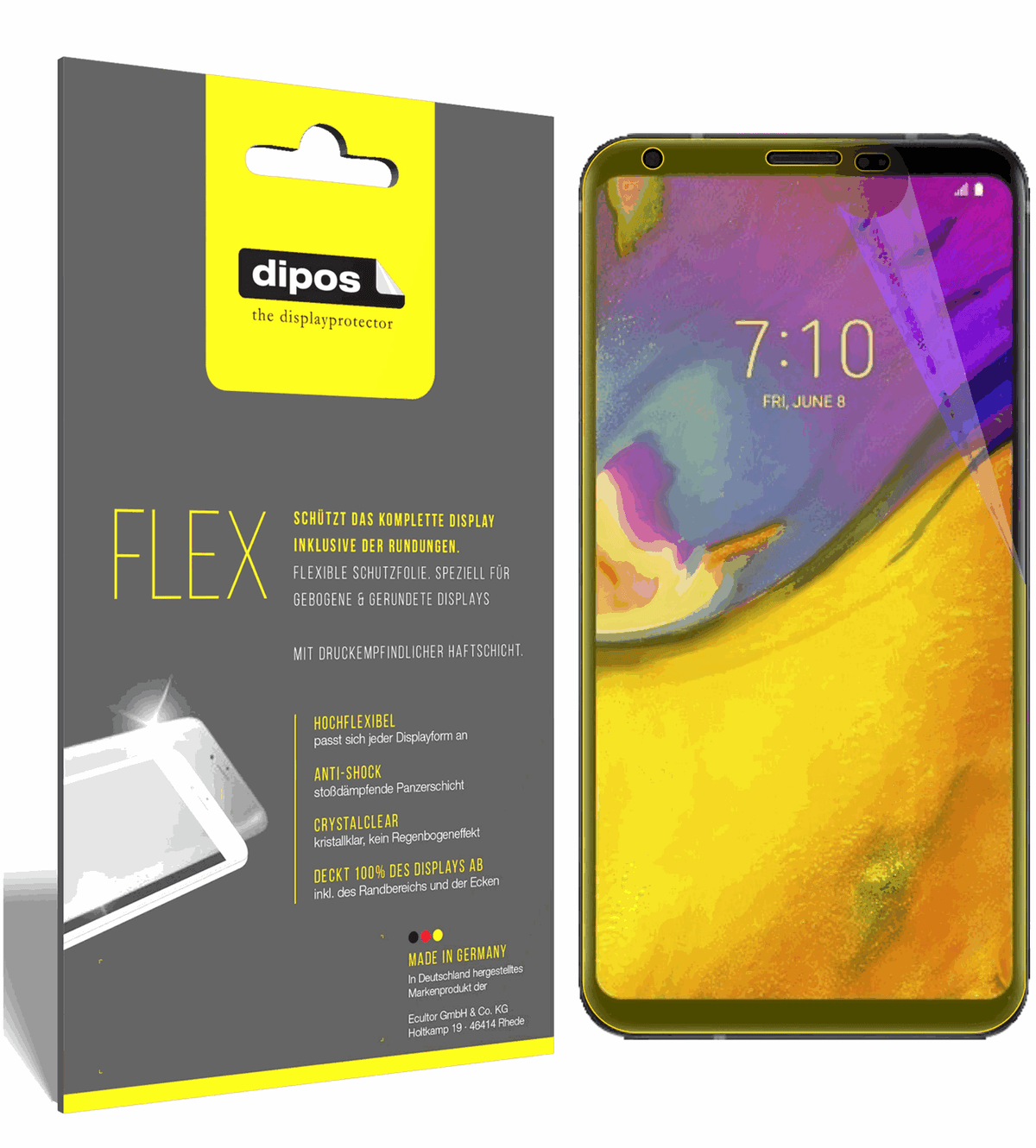 3x 3D Full Cover Schutzfolie für LG V35 ThinQ