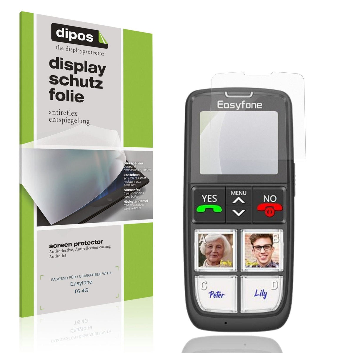 4x Schutzfolie matt für Easyfone T6 4G Display-Schutzfolie
