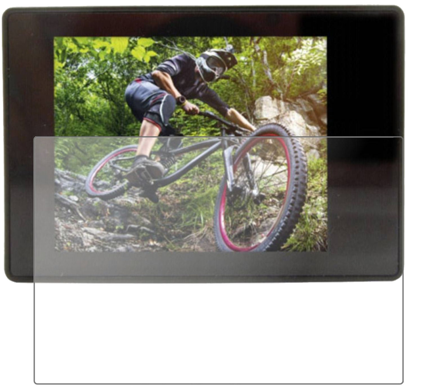 EasypixGoXtreme Black Hawk Plus 4K mit aufgebrachter dipos Panzerfolie, die lästige Fingerabdrücke minimiert