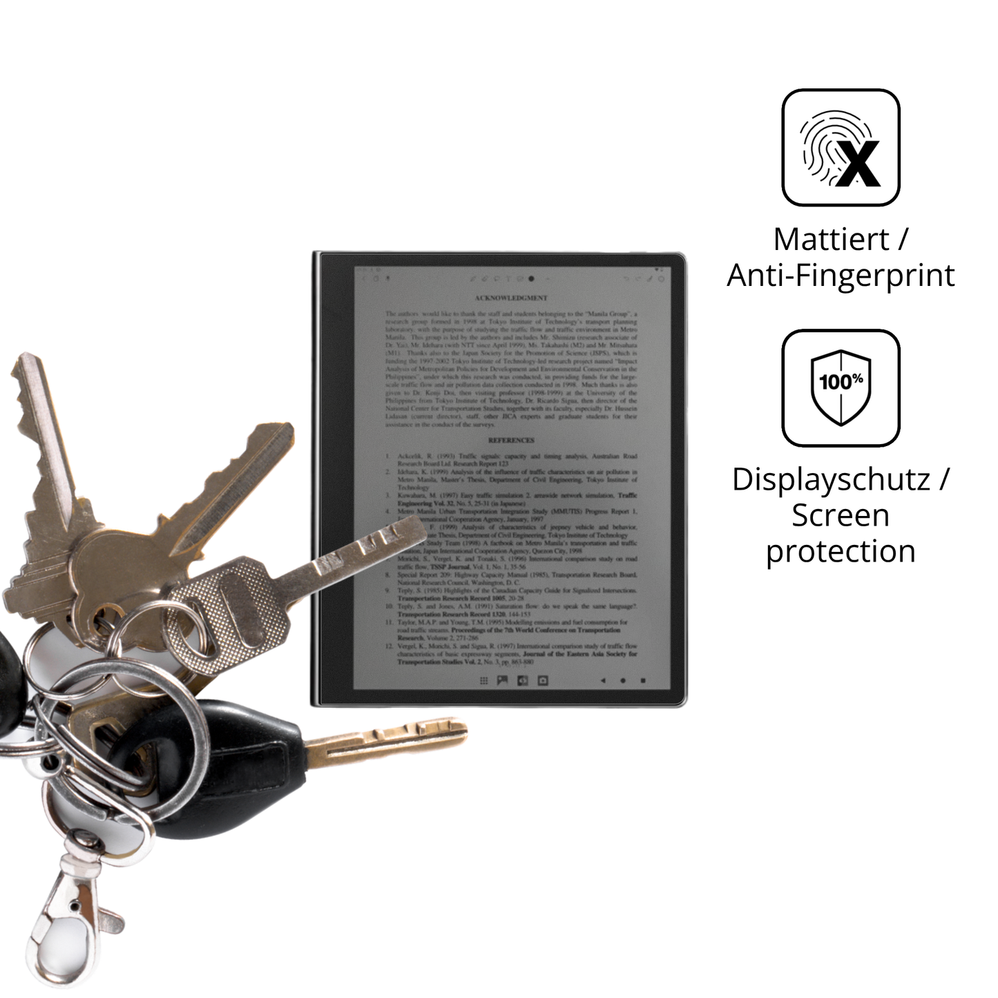 dipos Displayschutz für eazeyepaper 2.0, mattierte Oberfläche, Blickschutzfilter und perfekter Passform