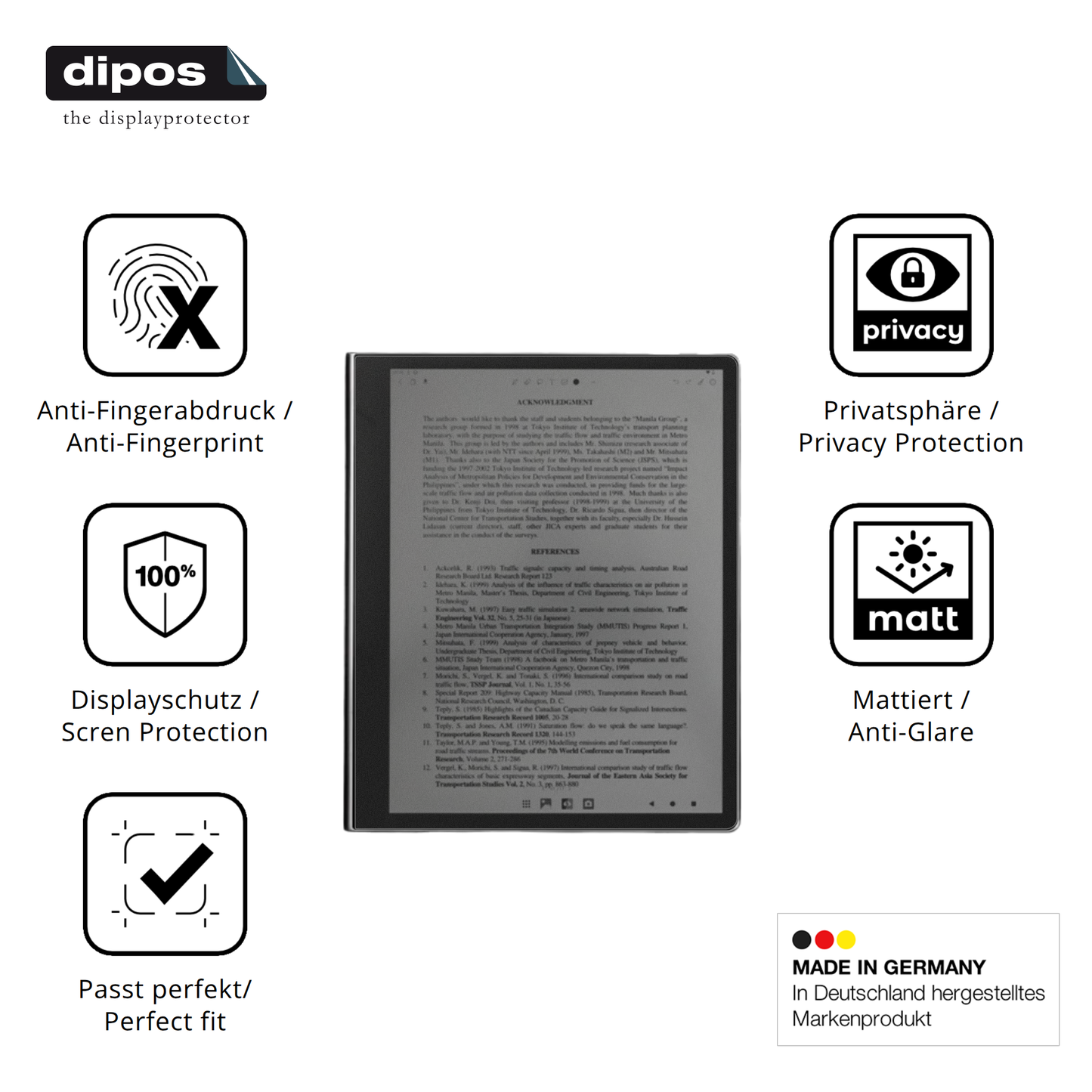 Privatsphäre-Schutz durch Sichtschutz-Folie passend zugeschnitten für eazeyepaper 2.0