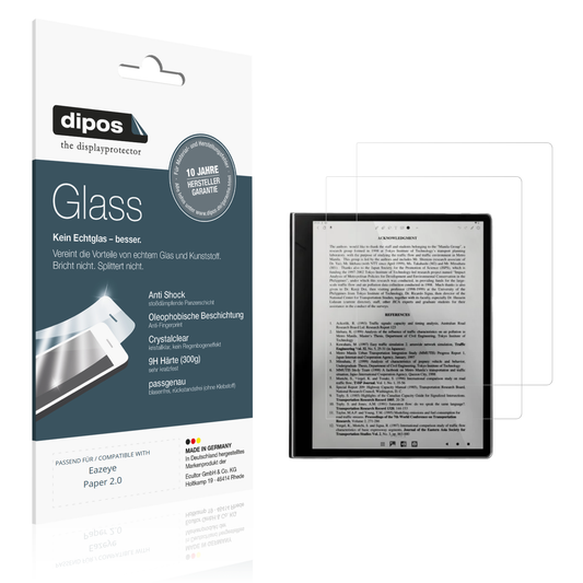 Klare Displayschutzfolie von dipos passend für eazeyepaper 2.0, 9H kratzfest und blasenfrei montiert