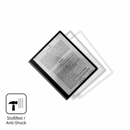 Schutz gegen Kratzer auf dem eazeyepaper 2.0 Glas durch Schlüssel, Stöße gegen die Tischkante oder Stürze
