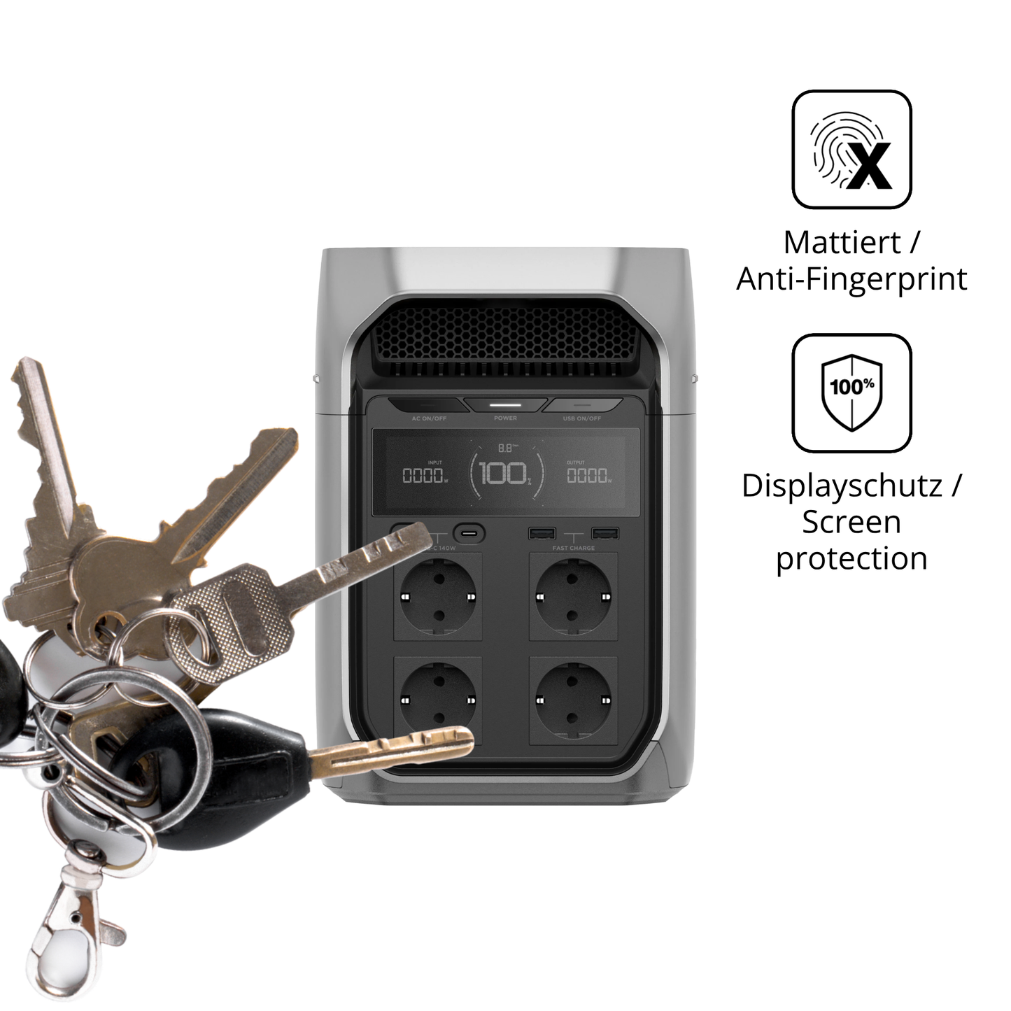 dipos Displayschutz für Ecoflow Delta 3 Plus, mattierte Oberfläche, Blickschutzfilter und perfekter Passform