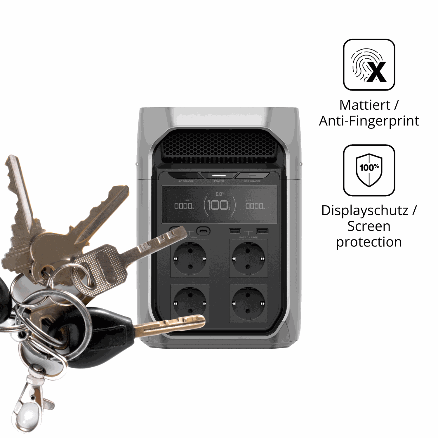 dipos Displayschutz für Ecoflow Delta 3 Plus, mattierte Oberfläche, Blickschutzfilter und perfekter Passform