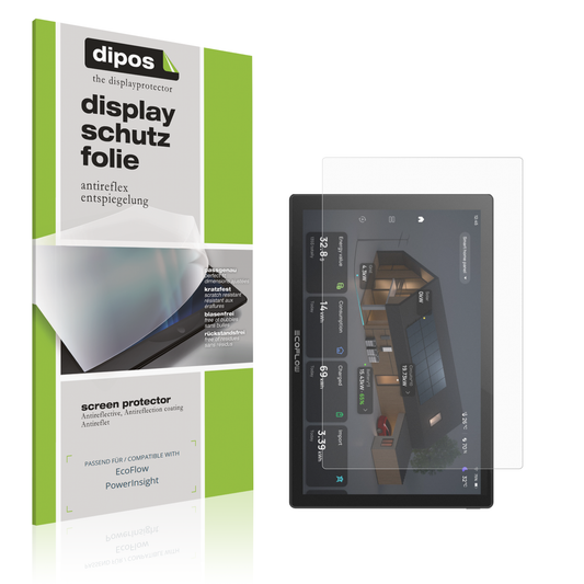 Matte Displayschutzfolie von dipos passend für ecoflowpowerinsight, präziser Zuschnitt und blasenfrei montiert
