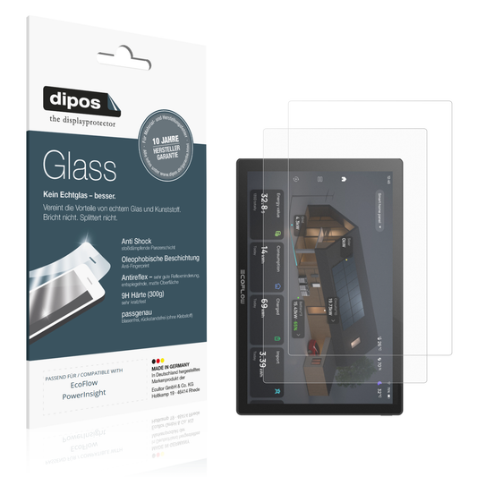 Matte Displayschutzfolie von dipos passend für ecoflowpowerinsight, 9H kratzfest und blasenfrei montiert