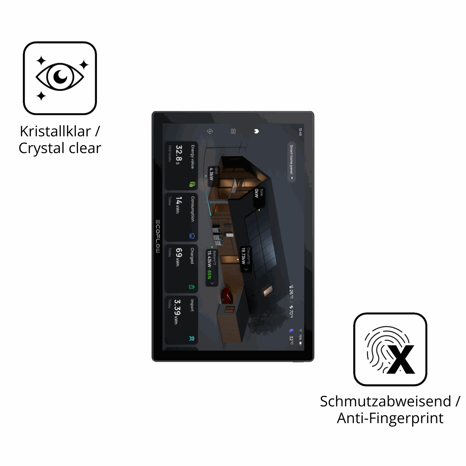 Flexible TPU-Folie passend zugeschnitten für ecoflowpowerinsight, vollständige Abdeckung