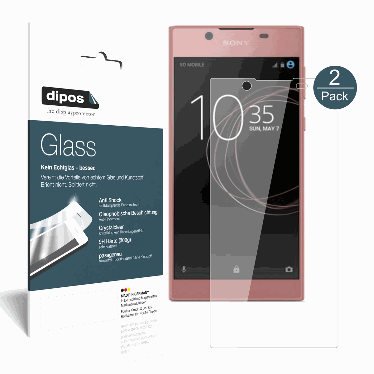 2x 9H Schutzfolie für Sony Xperia L1 Panzerfolie