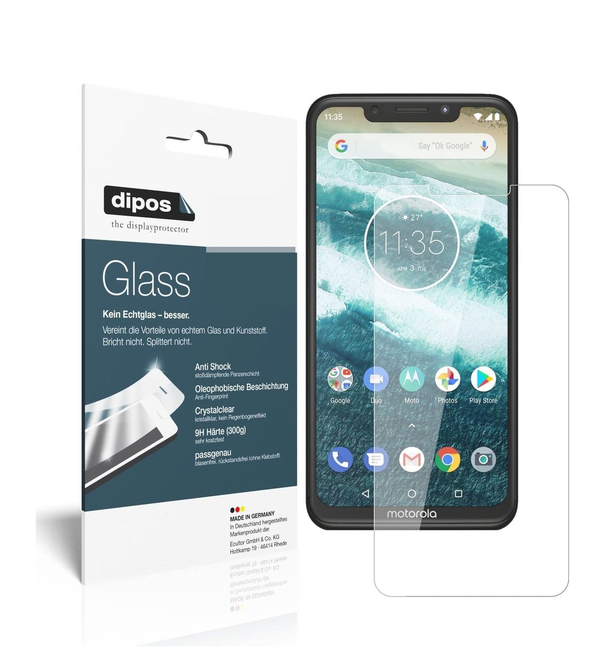 1x 9H Schutzfolie für Motorola One Power Panzerfolie