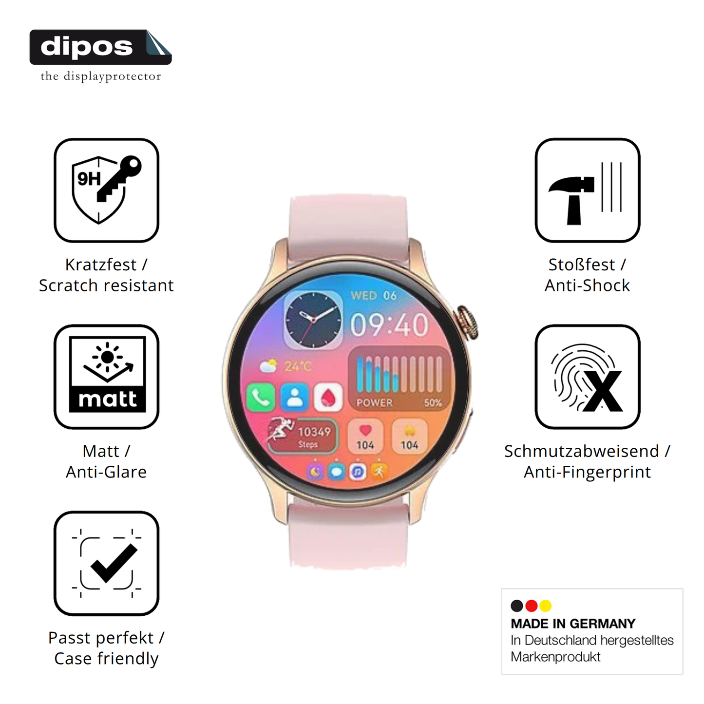 Displayschutz hergestellt in Deutschland, höchste Qualität made in Germany