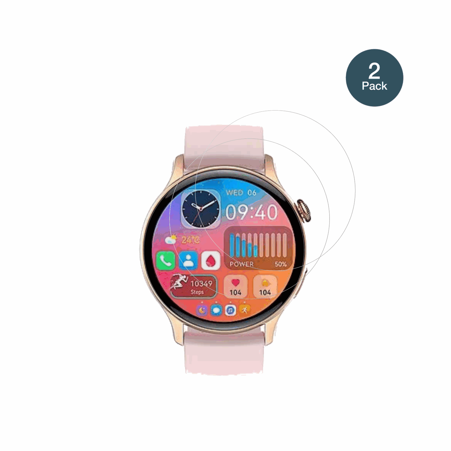 EKOConnected Watch 5.2 mit aufgebrachter dipos Flex Schutzfolie, glasklare Darstellung ohne Einschränkungen