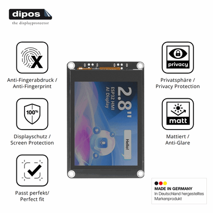 Privatsphäre-Schutz durch Sichtschutz-Folie passend zugeschnitten für Elecrow CrowPanel 2.8 Zoll