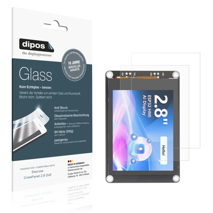 Matte Displayschutzfolie von dipos passend für Elecrow CrowPanel 2.8 Zoll, 9H kratzfest und blasenfrei montiert