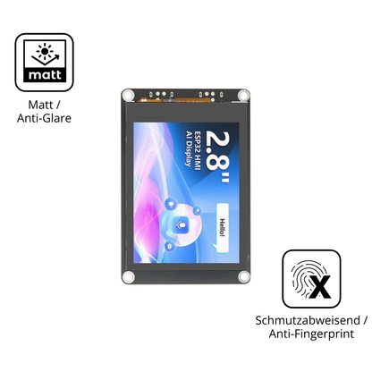 9H Hartbeschichtete, flexible Folie passend zugeschnitten für Elecrow CrowPanel 2.8 Zoll