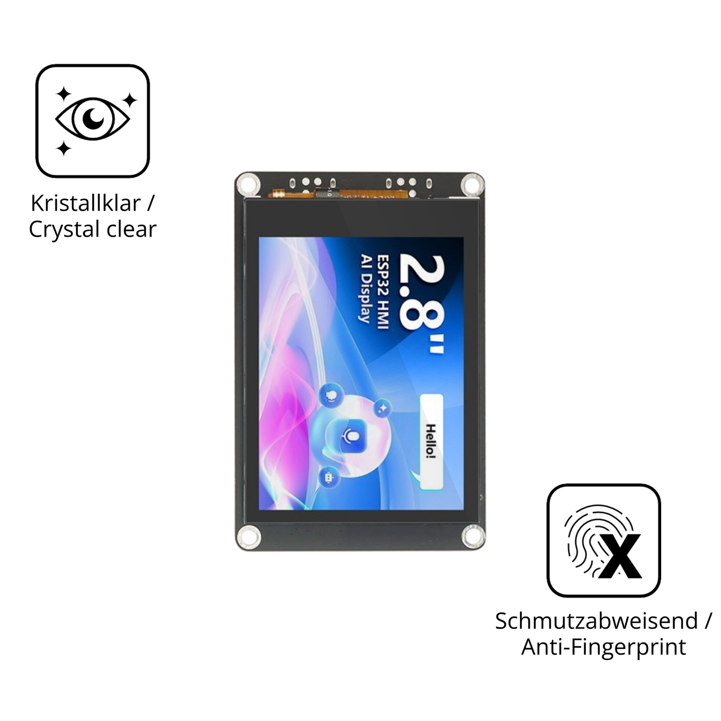 Flexible TPU-Folie passend zugeschnitten für Elecrow CrowPanel 2.8 Zoll, vollständige Abdeckung