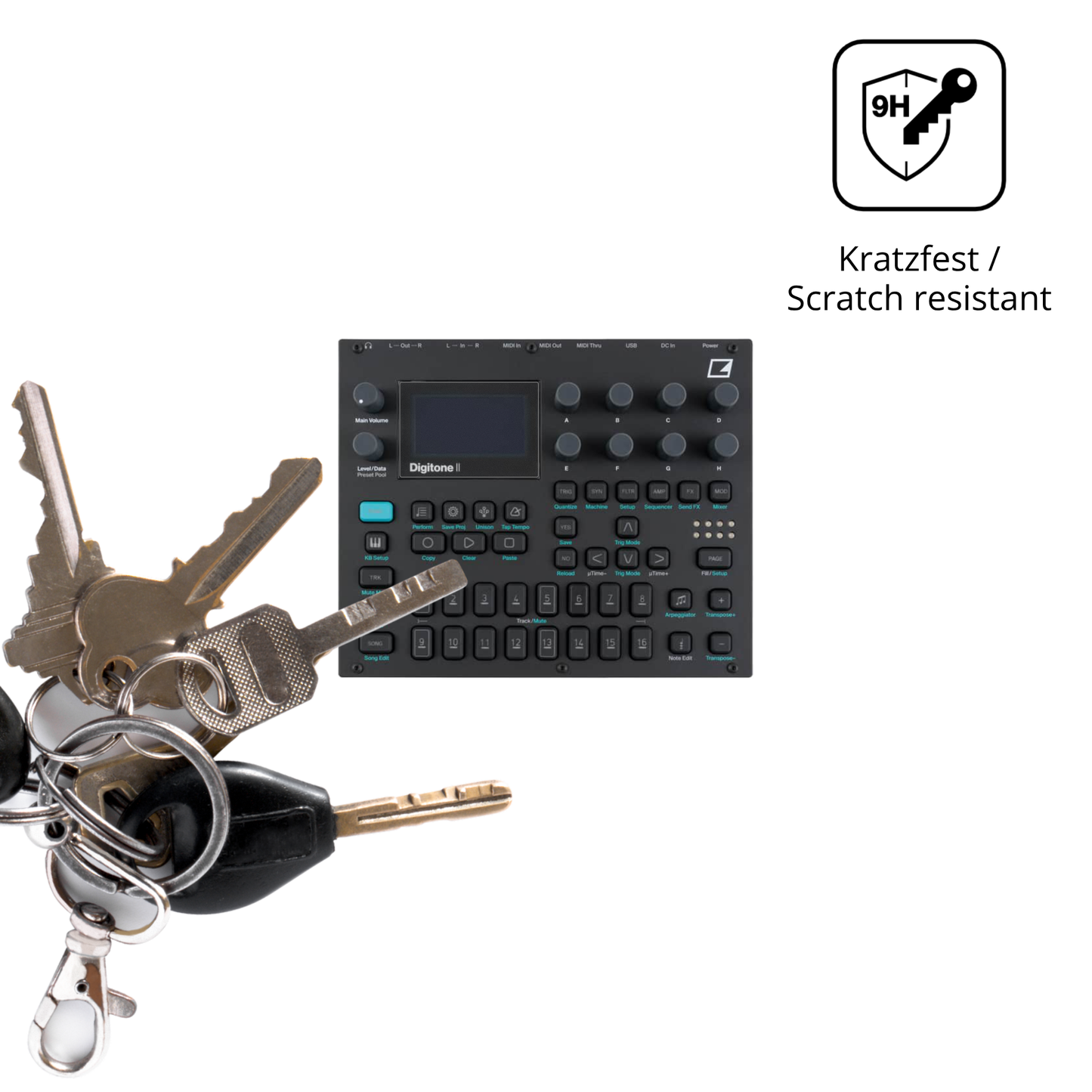 dipos Displayschutz für Elektron Digitone, mattierte Oberfläche, robuste Festigkeit und perfekte Passform