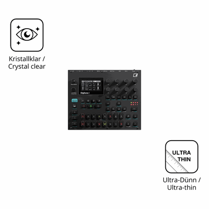 Dünne und klare Folie passend zugeschnitten für Elektron Digitone II