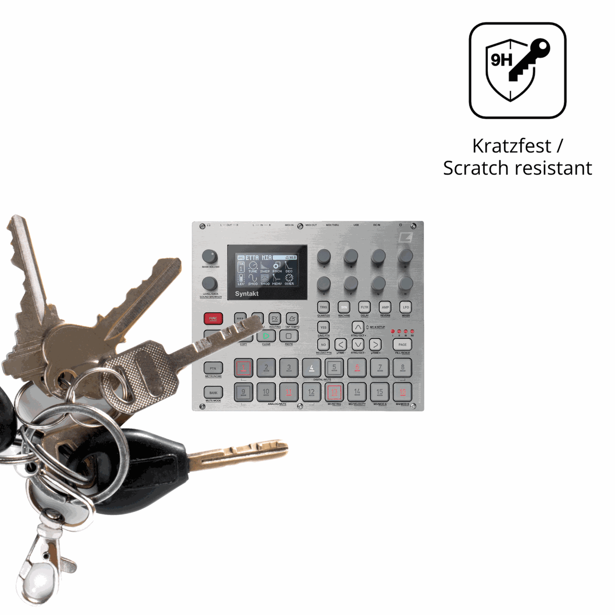 dipos Displayschutz für Elektron Syntakt E25, mattierte Oberfläche, robuste Festigkeit und perfekte Passform