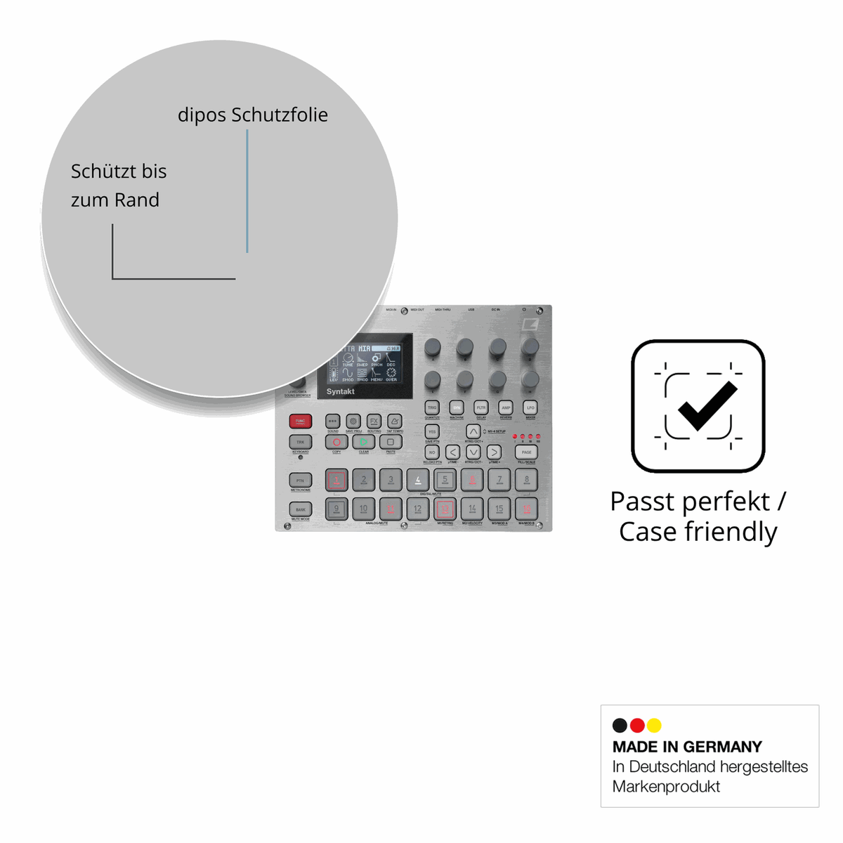 Schutzglasfolie mit optimaler Passform, zur Verwendung mit Hüllen geeignet