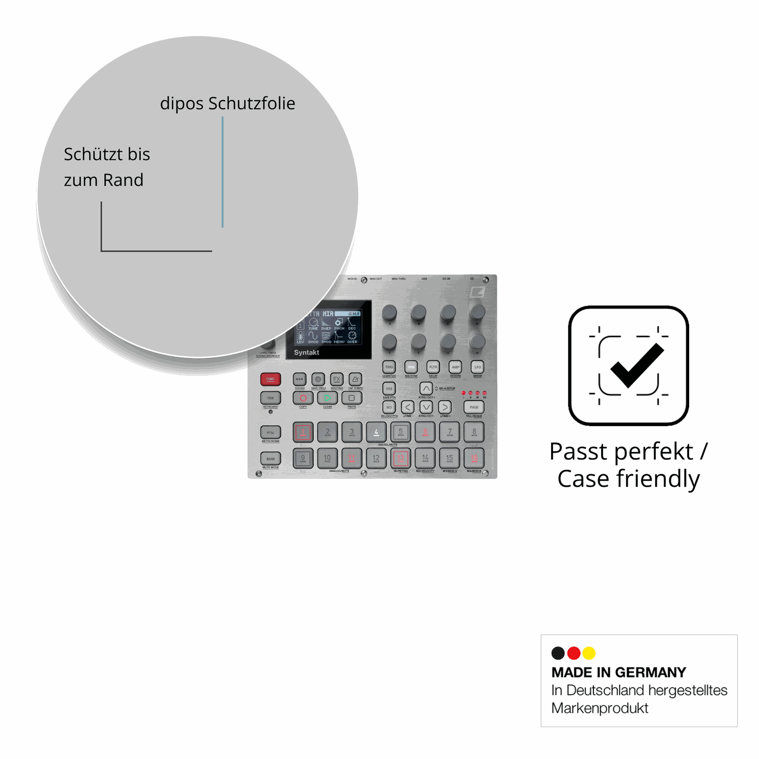 Besonders flexibler Displayschutz mit Anti-Shock-Schicht im Materialmix