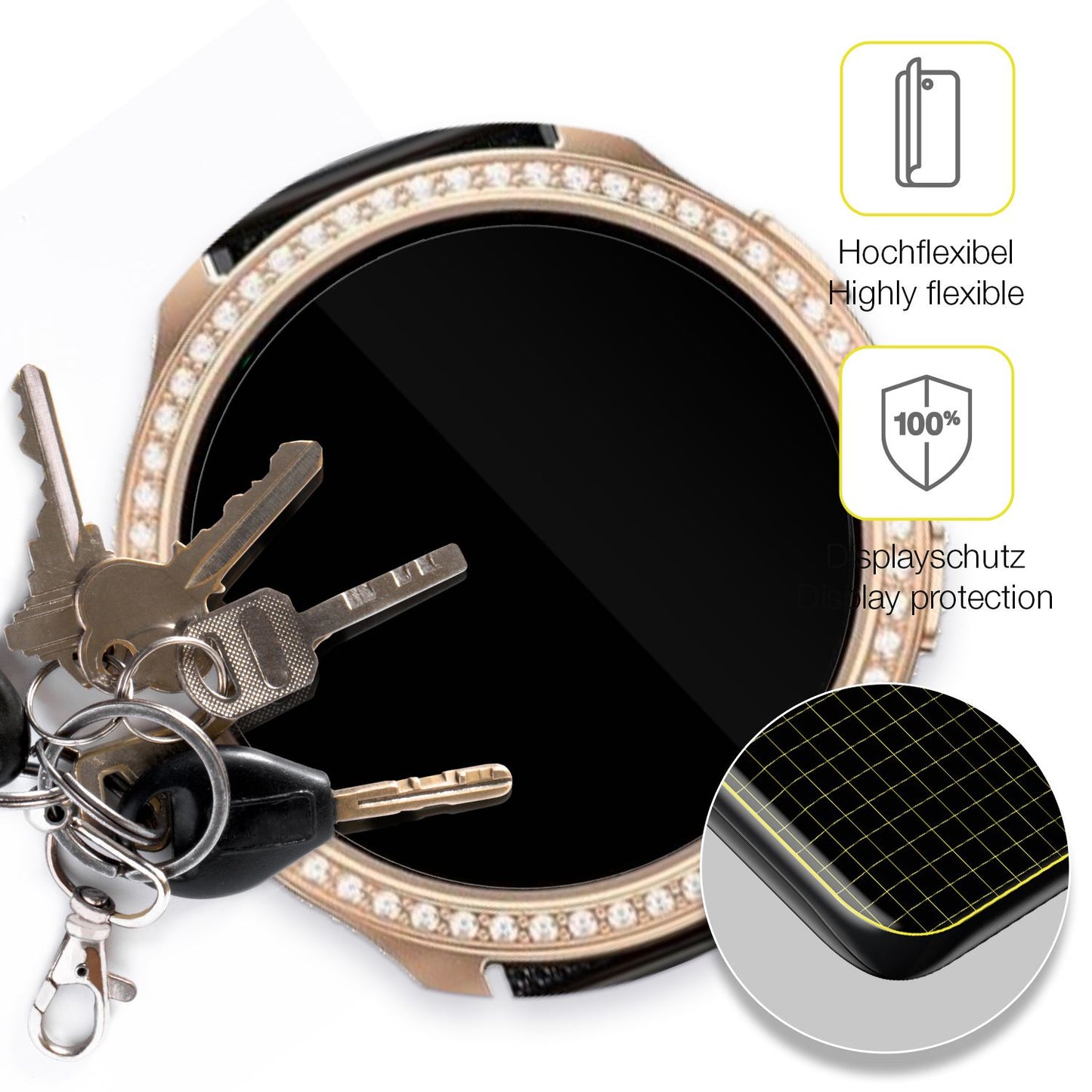 dipos Displayschutz für elfofle P72 1.32 Zoll, transparente Oberfläche, geringe Dicke und perfekte Passform