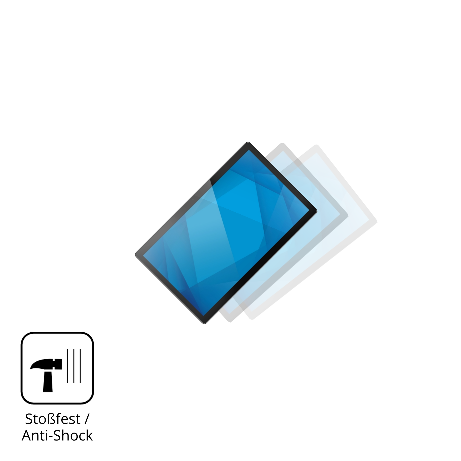 Schutz gegen Kratzer auf dem eloserie 5 Glas durch Schlüssel, Stöße gegen die Tischkante oder Stürze