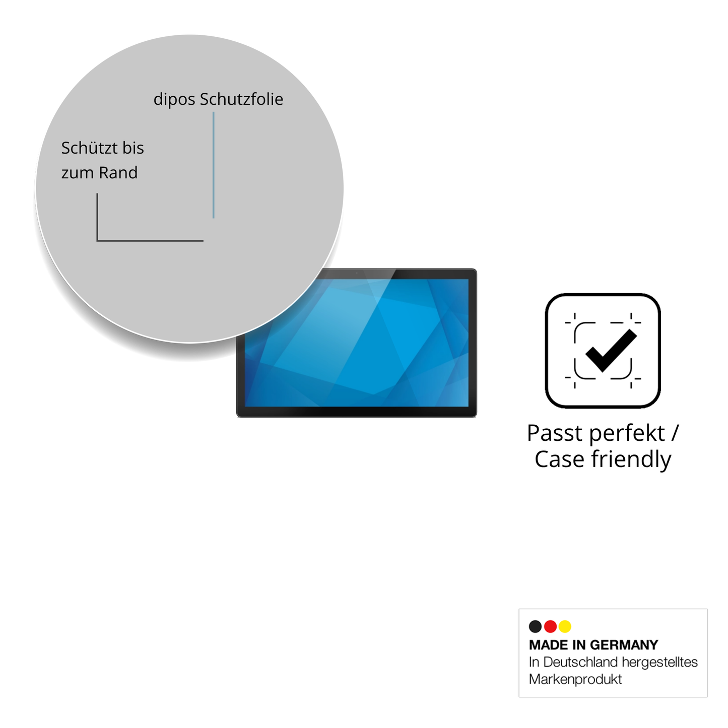 Besonders flexibler Displayschutz mit Anti-Shock-Schicht im Materialmix