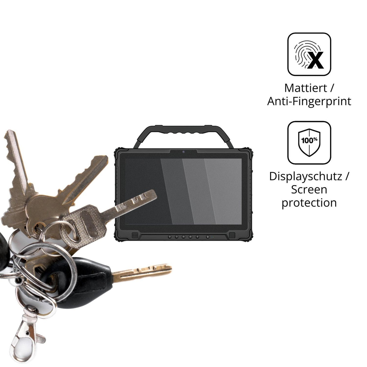 dipos Displayschutz für Emdoor EM-I14M, mattierte Oberfläche, Blickschutzfilter und perfekter Passform