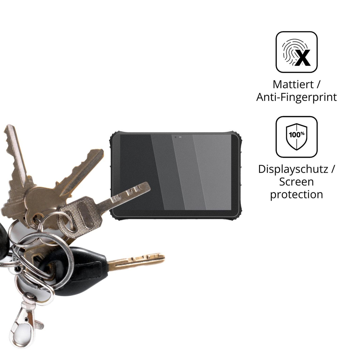 dipos Displayschutz für Emdoor EM-Q225MP, mattierte Oberfläche, Blickschutzfilter und perfekter Passform
