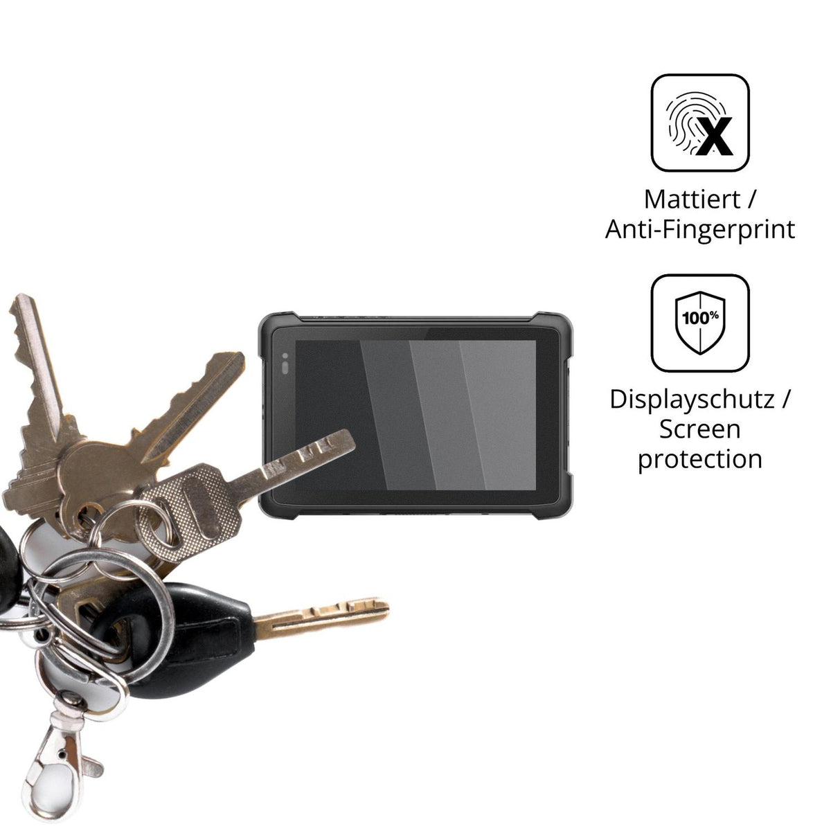 dipos Displayschutz für Emdoor EM-T11X, mattierte Oberfläche, Blickschutzfilter und perfekter Passform