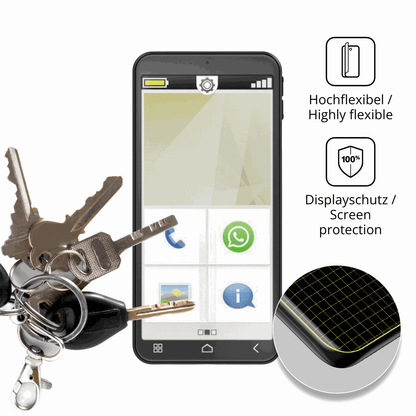 dipos Displayschutz f�r Emporia Smart 7 Mini, transparente Oberfl�che, perfekte Passform auch f�r die Rundungen